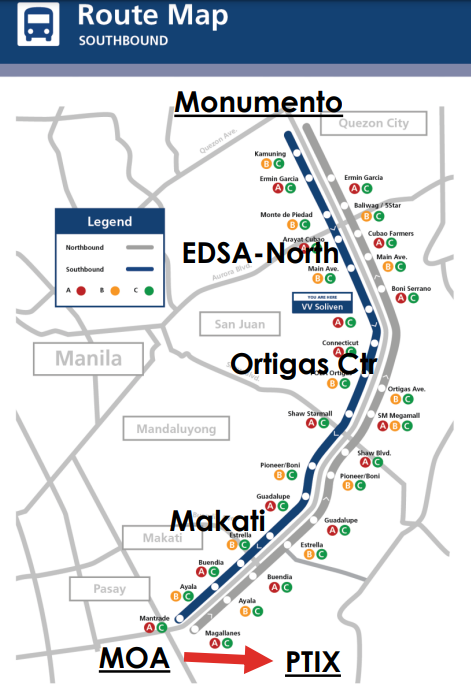 EDSA Carousel Route Map   Edsa Bus Carousel Route Map 